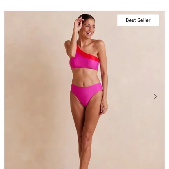 summersalt Other - NWT Summersalt Sidestroke Top & High Leg Mid Rise bikini Hibiscus & Lava sz 8